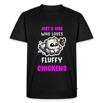 Just a girl who loves Fluffy Chickens Silkies - Men's Premium Organic T-Shirt - black - Front - Nico (187cm)