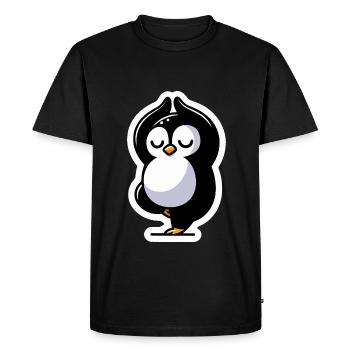 Pingouin de yoga - T-shirt Premium bio Homme - noir - Devant - Nico (187cm)