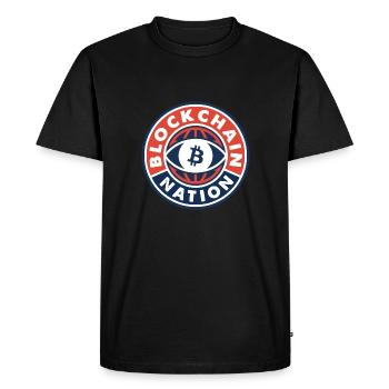 Bitcoin - Nation de Blockchain - T-shirt Premium bio Homme - noir - Devant - Nico (187cm)