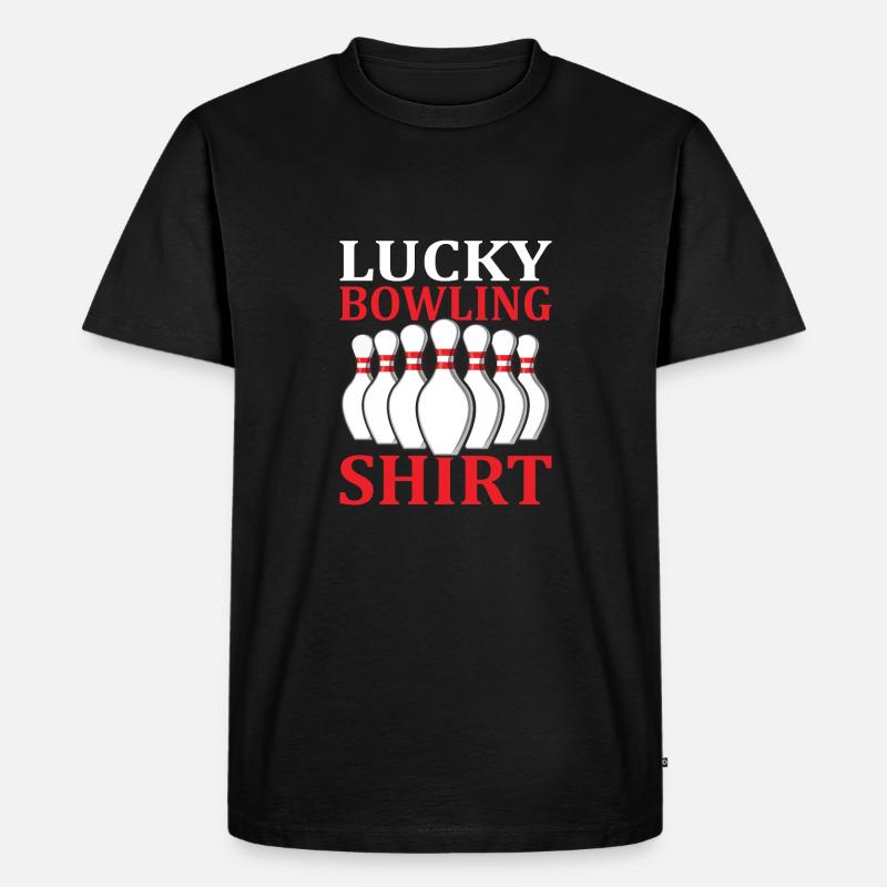 Glückliches Bowling - Männer Premium Bio T-Shirt - Schwarz