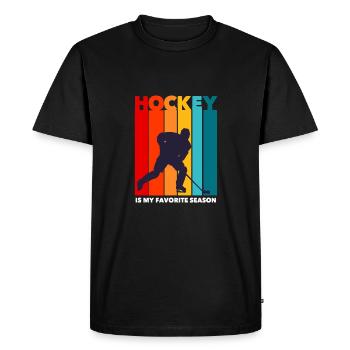 hockey sur glace - T-shirt Premium bio Homme - noir - Devant - Nico (187cm)