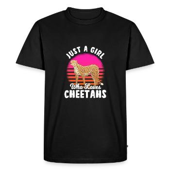 Cheetah Gift Girl - Men's Premium Organic T-Shirt - black - Front - Nico (187cm)
