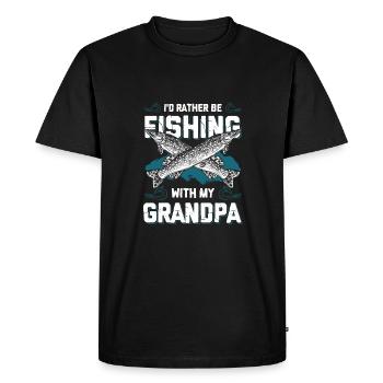 Pêche opaque - T-shirt Premium bio Homme - noir - Devant - Nico (187cm)