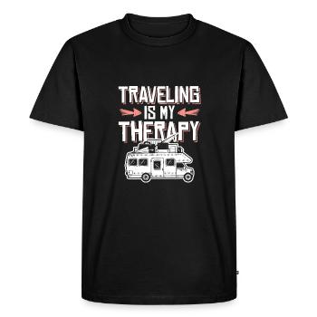 voyage thérapie - T-shirt Premium bio Homme - noir - Devant - Nico (187cm)