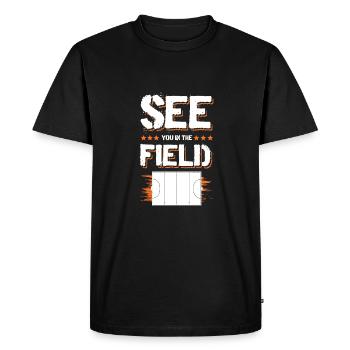 field hockey field hockey - Men's Premium Organic T-Shirt - black - Front - Nico (187cm)