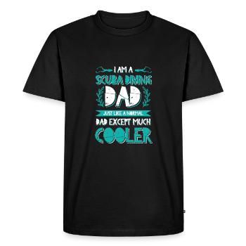 dad papa diving - Men's Premium Organic T-Shirt - black - Front - Nico (187cm)