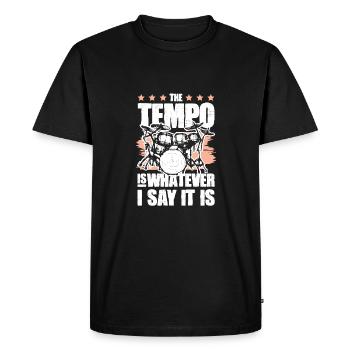 drummer saying - Men's Premium Organic T-Shirt - black - Front - Nico (187cm)