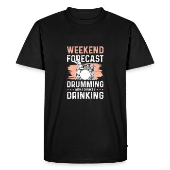 boire autour drummer - T-shirt Premium bio Homme - noir - Devant - Nico (187cm)