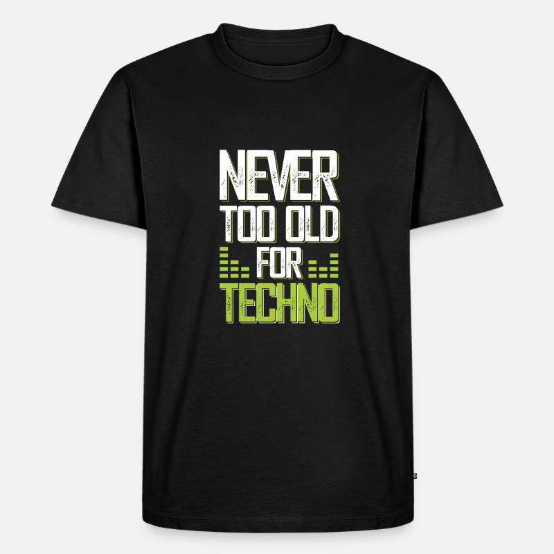 techno music - Männer Premium Bio T-Shirt - Schwarz