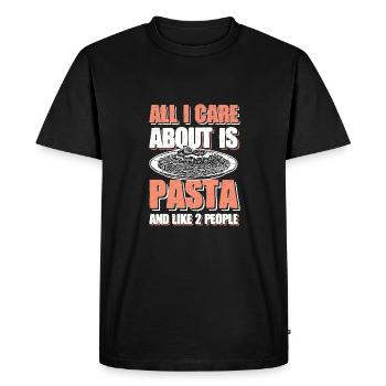 Pâtes spaghetti - T-shirt Premium bio Homme - noir - Devant - Nico (187cm)