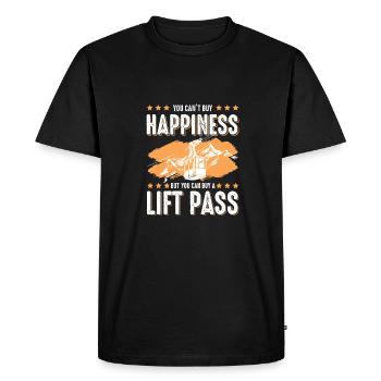 happy ski skiing - Men's Premium Organic T-Shirt - black - Front - Nico (187cm)