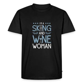 vin femme ski skiing - T-shirt Premium bio Homme - noir - Devant - Nico (187cm)