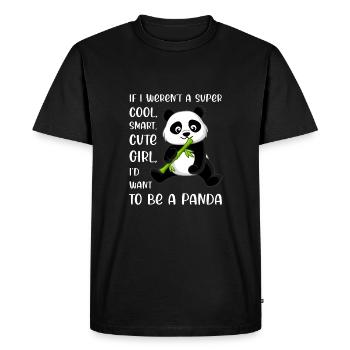Funny Panda Lover Girl Woman Quote Saying Phrase - Men's Premium Organic T-Shirt - black - Front - Nico (187cm)