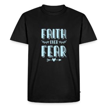 croire sur la peur bible - T-shirt Premium bio Homme - noir - Devant - Nico (187cm)