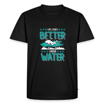 Plonger sous l’eau - T-shirt Premium bio Homme - noir - Devant - Nico (187cm)
