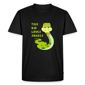 Cet enfant aime les serpents Tout-petits Enfants Garçon Fille - T-shirt Premium bio Homme - noir - Devant - Nico (187cm)