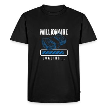 millionaire loading - Men's Premium Organic T-Shirt - black - Front - Nico (187cm)