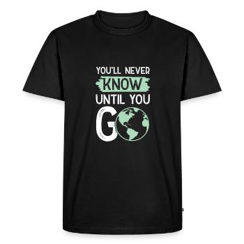 Voyage travel - T-shirt Premium bio Homme - noir - Devant - Nico (187cm)