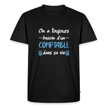 On a toujours besoin d'un comptable dans sa vie - T-shirt Premium bio Homme - noir - Devant - Nico (187cm)