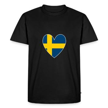 Suède Coeur - T-shirt Premium bio Homme - noir - Devant - Nico (187cm)