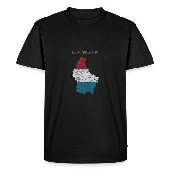 Drapeau de la carte du Luxembourg - T-shirt Premium bio Homme - noir - Devant - Nico (187cm)