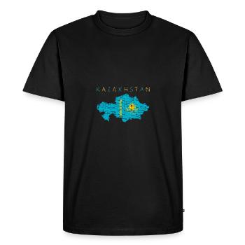 Kazakhstan Map Flag - Men's Premium Organic T-Shirt - black - Front - Nico (187cm)