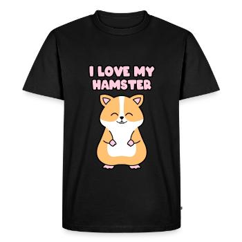 I LOVE MY HAMSTER - Men's Premium Organic T-Shirt - black - Front - Nico (187cm)