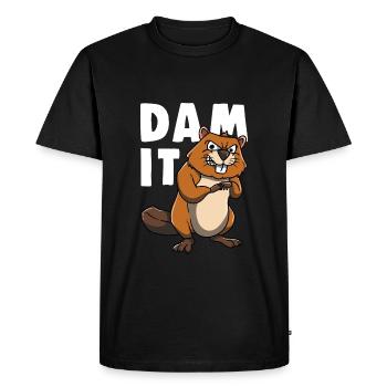 Dicton de castor effronté pour les amateurs de castors - T-shirt Premium bio Homme - noir - Devant - Nico (187cm)