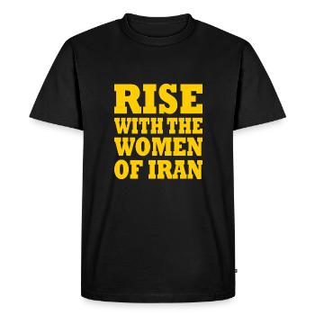 Rise with the women of iran - Men's Premium Organic T-Shirt - black - Front - Nico (187cm)