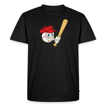 Casquette de baseball et batte de baseball - T-shirt Premium bio Homme - noir - Devant - Nico (187cm)