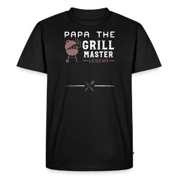 Papa The Grill Master Legend - BBQ - Men's Premium Organic T-Shirt - black - Front - Nico (187cm)