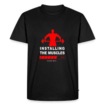 Installing muscles 2 - Men's Premium Organic T-Shirt - black - Front - Nico (187cm)