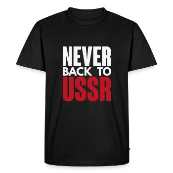 never back to ussr - Men's Premium Organic T-Shirt - black - Front - Nico (187cm)