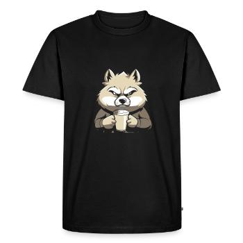 Wolf Coffee - Men's Premium Organic T-Shirt - black - Front - Nico (187cm)
