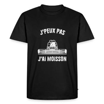 Je peux pas j'ai Moisson Humour Agriculteur - T-shirt Premium bio Homme - noir - Devant - Nico (187cm)