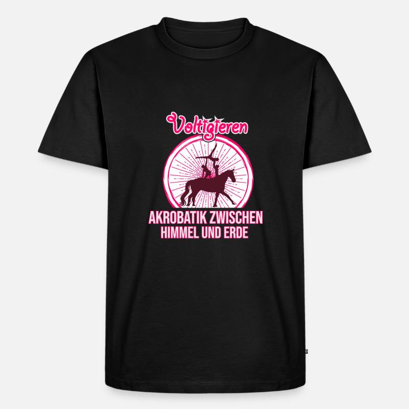 Voltigieren Pferd - Männer Premium Bio T-Shirt - Schwarz