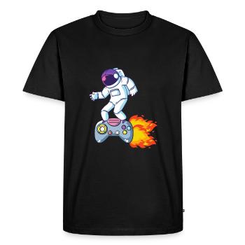 Astronaute Gaming Shirt Controller Rocket Propulsion - T-shirt Premium bio Homme - noir - Devant - Nico (187cm)