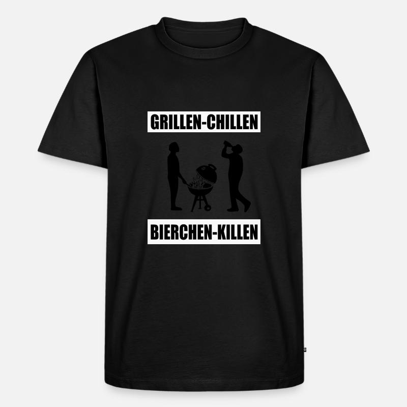 BBQ - Männer Premium Bio T-Shirt - Schwarz