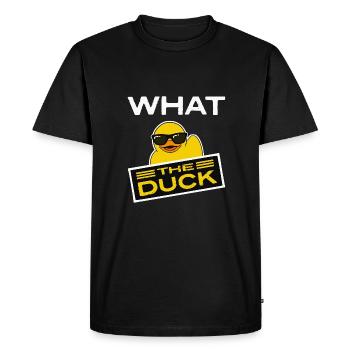 Squeaky Duck, Rubber Ducky, What the Duck, Ducks - Men's Premium Organic T-Shirt - black - Front - Nico (187cm)