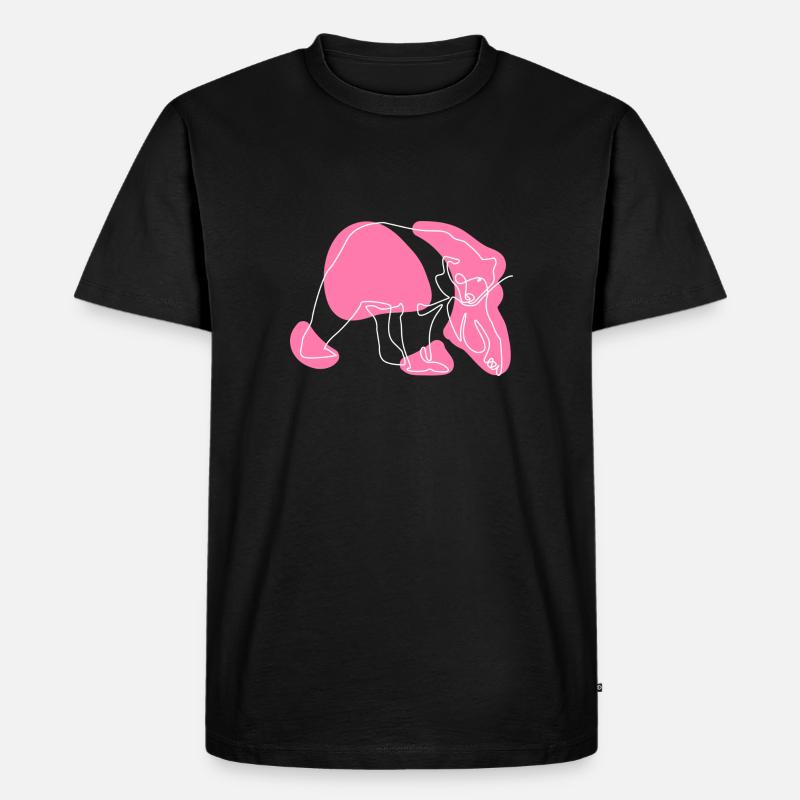 Rosa Eisbär - Männer Premium Bio T-Shirt - Schwarz