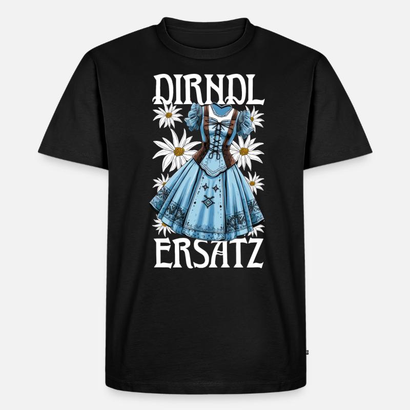 Dirndl Ersatz - Männer Premium Bio T-Shirt - Schwarz