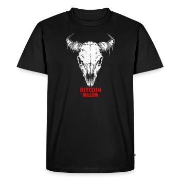 Bitcon Bullrun Skull BTC Crypto - T-shirt Premium bio Homme - noir - Devant - Nico (187cm)