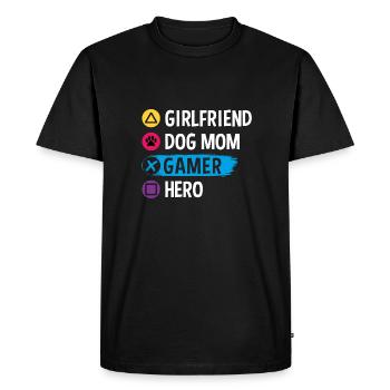 Manette Jeu vidéo Gamer Gamer Jeu informatique - T-shirt Premium bio Homme - noir - Devant - Nico (187cm)