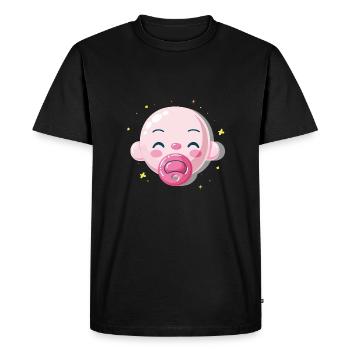 Child with Pacifier Child Pacifier - Men's Premium Organic T-Shirt - black - Front - Nico (187cm)