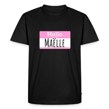 HELLO MY NAME IS MAELLE - Men's Premium Organic T-Shirt - black - Front - Nico (187cm)
