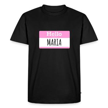 HELLO MY NAME IS MARIA - Men's Premium Organic T-Shirt - black - Front - Nico (187cm)