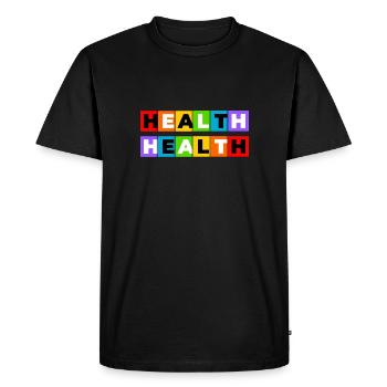 Health - Men's Premium Organic T-Shirt - black - Front - Nico (187cm)