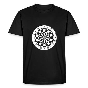 Conception blanche lourde de jeu de fléchettes - T-shirt Premium bio Homme - noir - Devant - Nico (187cm)