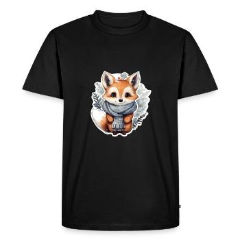 Renard d’hiver - T-shirt Premium bio Homme - noir - Devant - Nico (187cm)