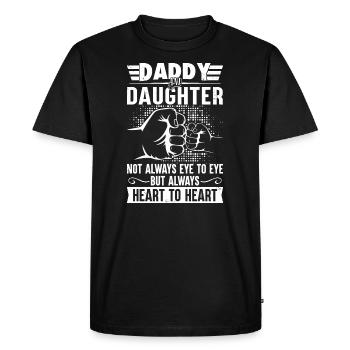 Papa et le cœur de la fille - T-shirt Premium bio Homme - noir - Devant - Nico (187cm)
